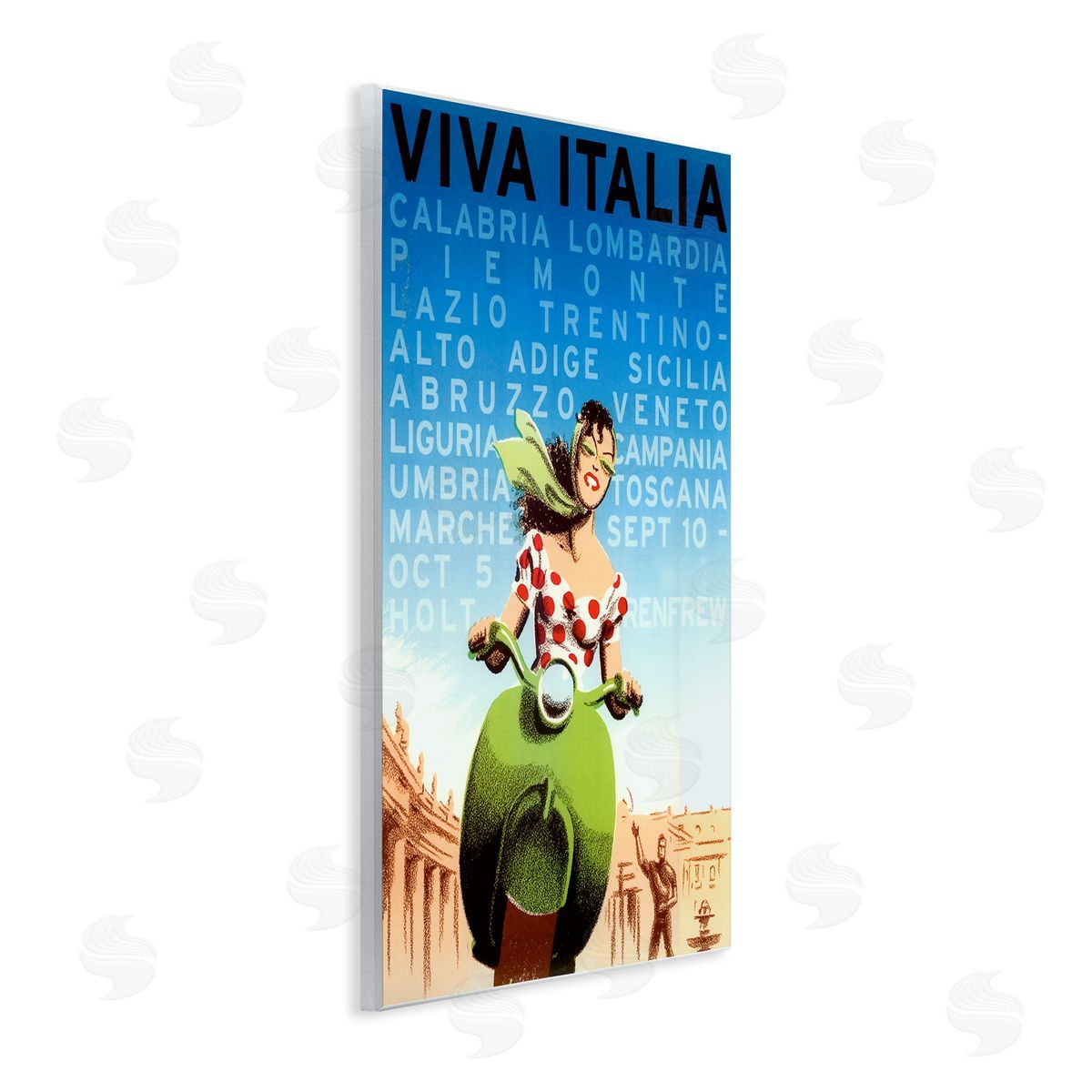 Vintage Italy Travel Ad Wood Plaque Wall Art, Home Decor by Marcus Jules