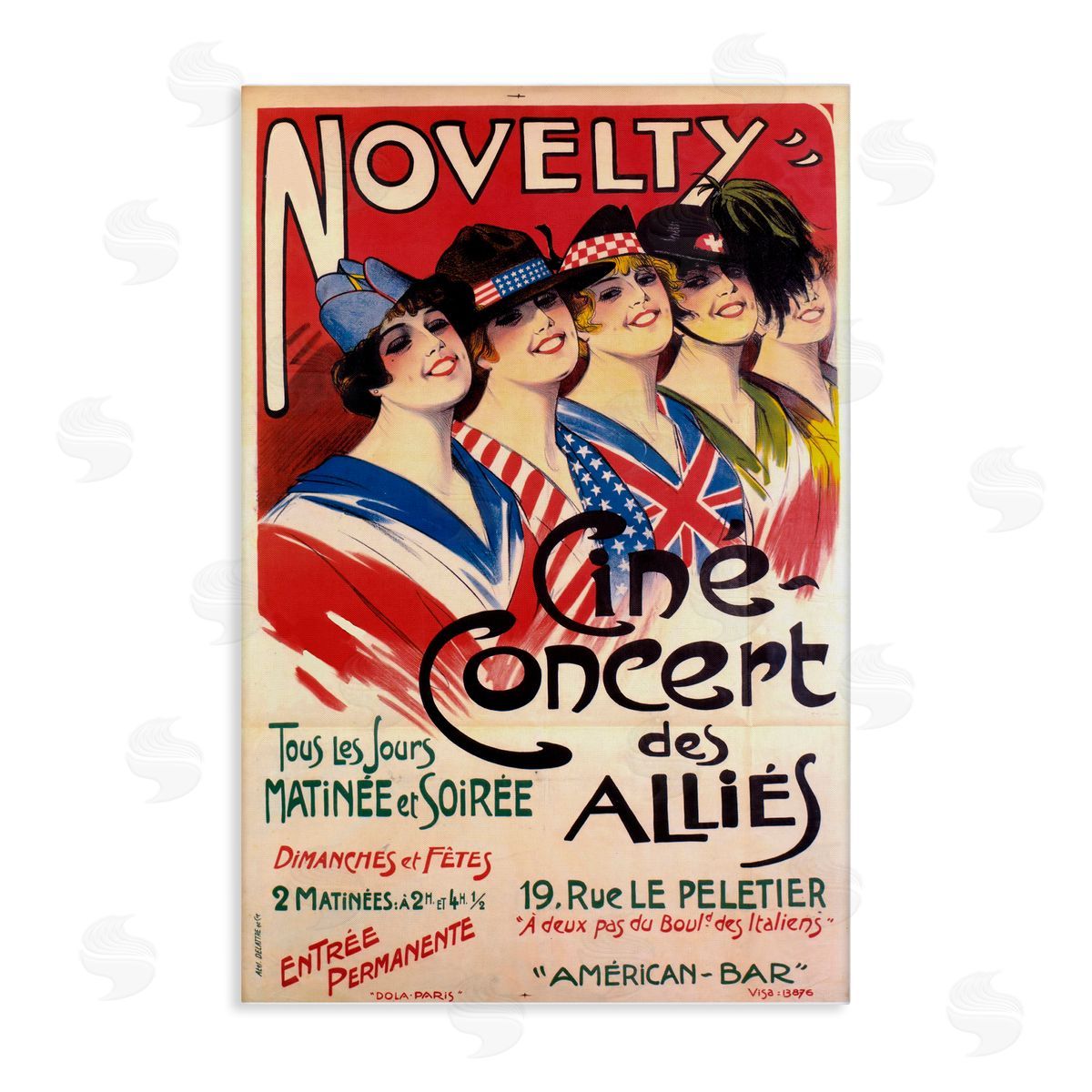 Vintage Novelty Concert Canvas Wall Art, Home Decor by Marcus Jules