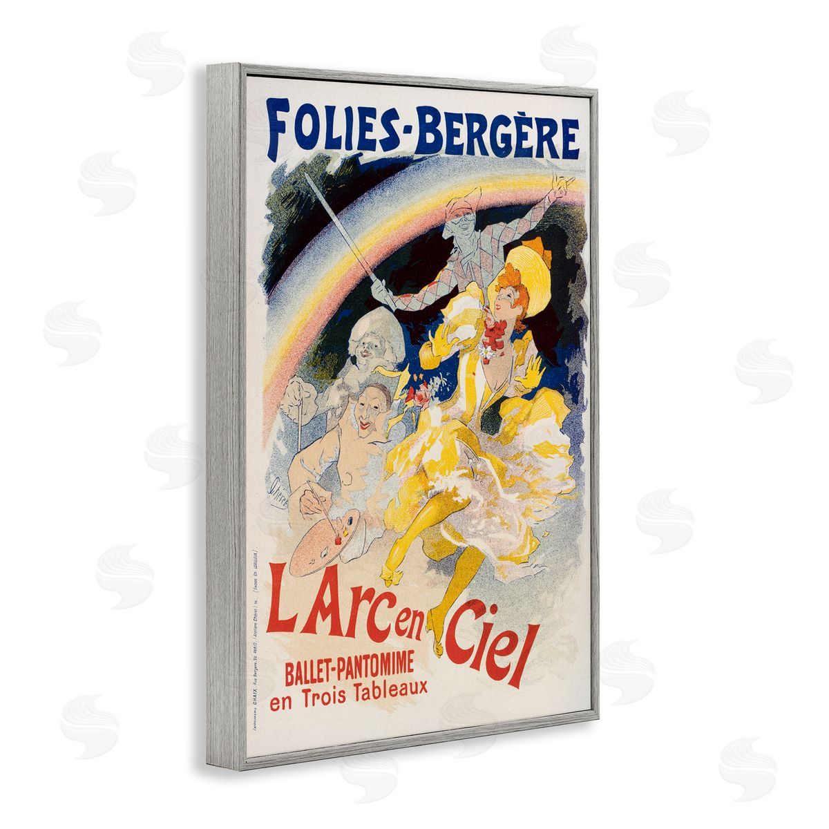 Vintage Ballet Entertainment Ad Grey Frame Print Wall Art, Home Decor by Marcus Jules