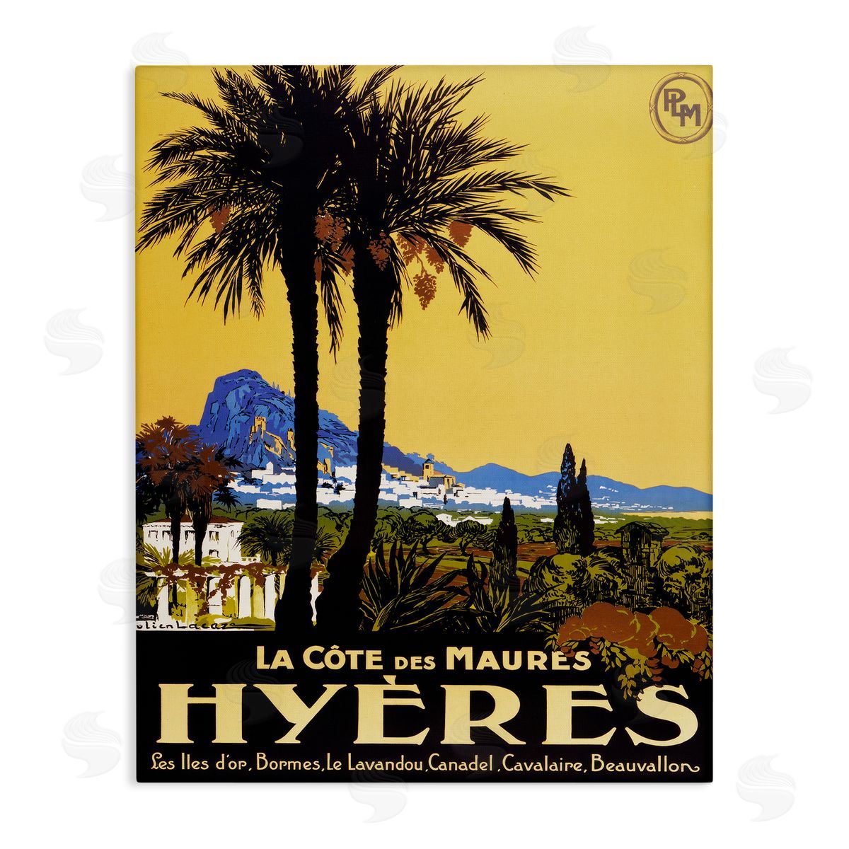 Vintage Tropical Travel Ad Canvas Wall Art, Home Decor by Marcus Jules