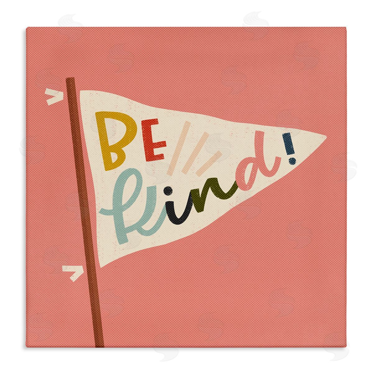 Be Kind Phrase on Flag Canvas Wall Art, Home Decor by Sarah Hickman