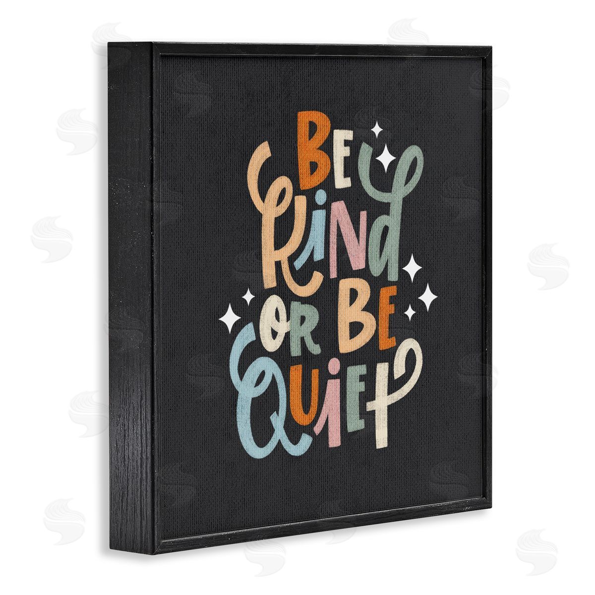 Be Kind Or Quiet Black Frame Print Wall Art, Home Decor by Sarah Hickman
