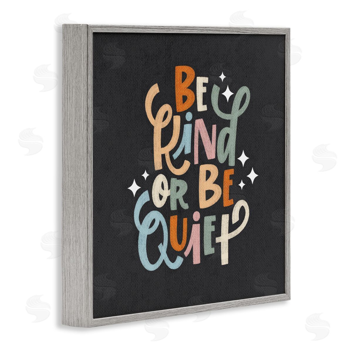 Be Kind Or Quiet Grey Frame Print Wall Art, Home Decor by Sarah Hickman