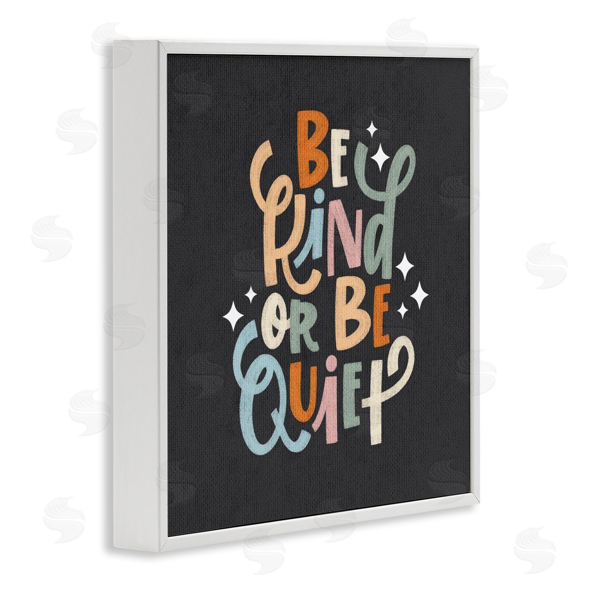 Be Kind Or Quiet White Frame Print Wall Art, Home Decor by Sarah Hickman
