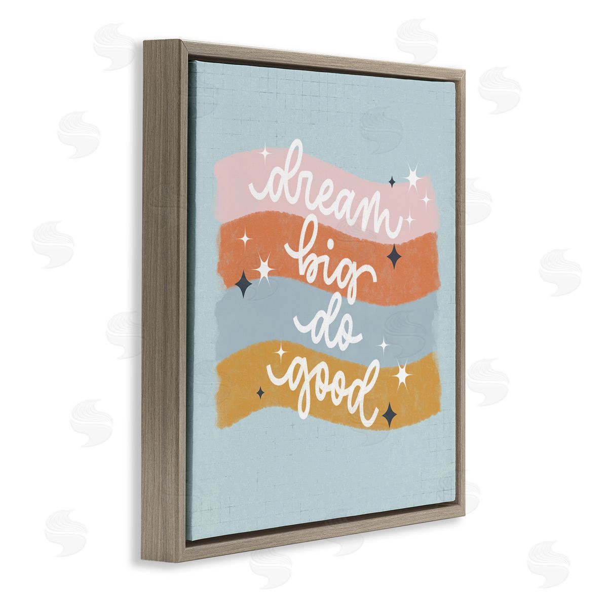 Dream Big Do Good Brown Floating Frame Canvas Wall Art, Home Decor by Sarah Hickman