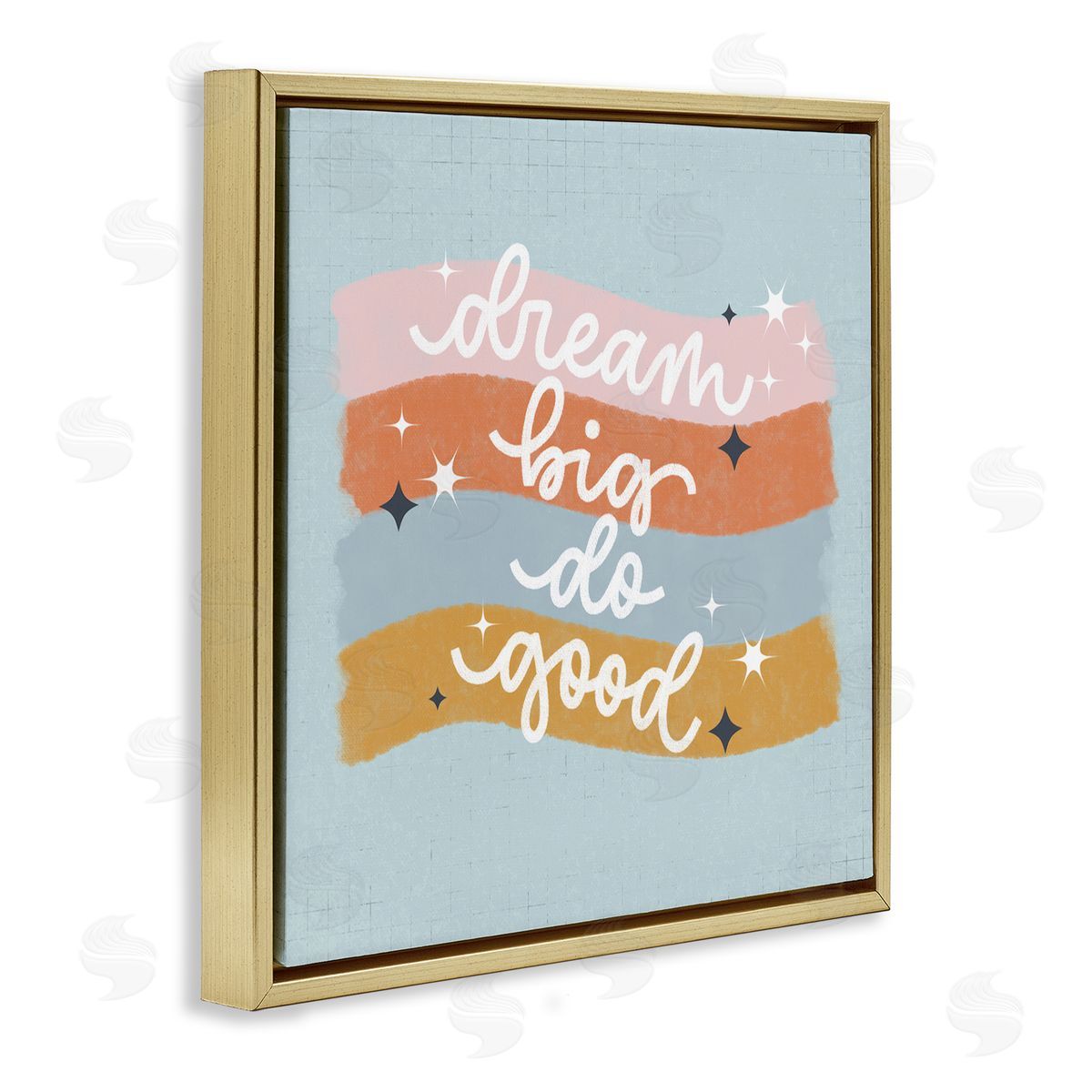 Dream Big Do Good Gold Floating Frame Canvas Wall Art, Home Decor by Sarah Hickman