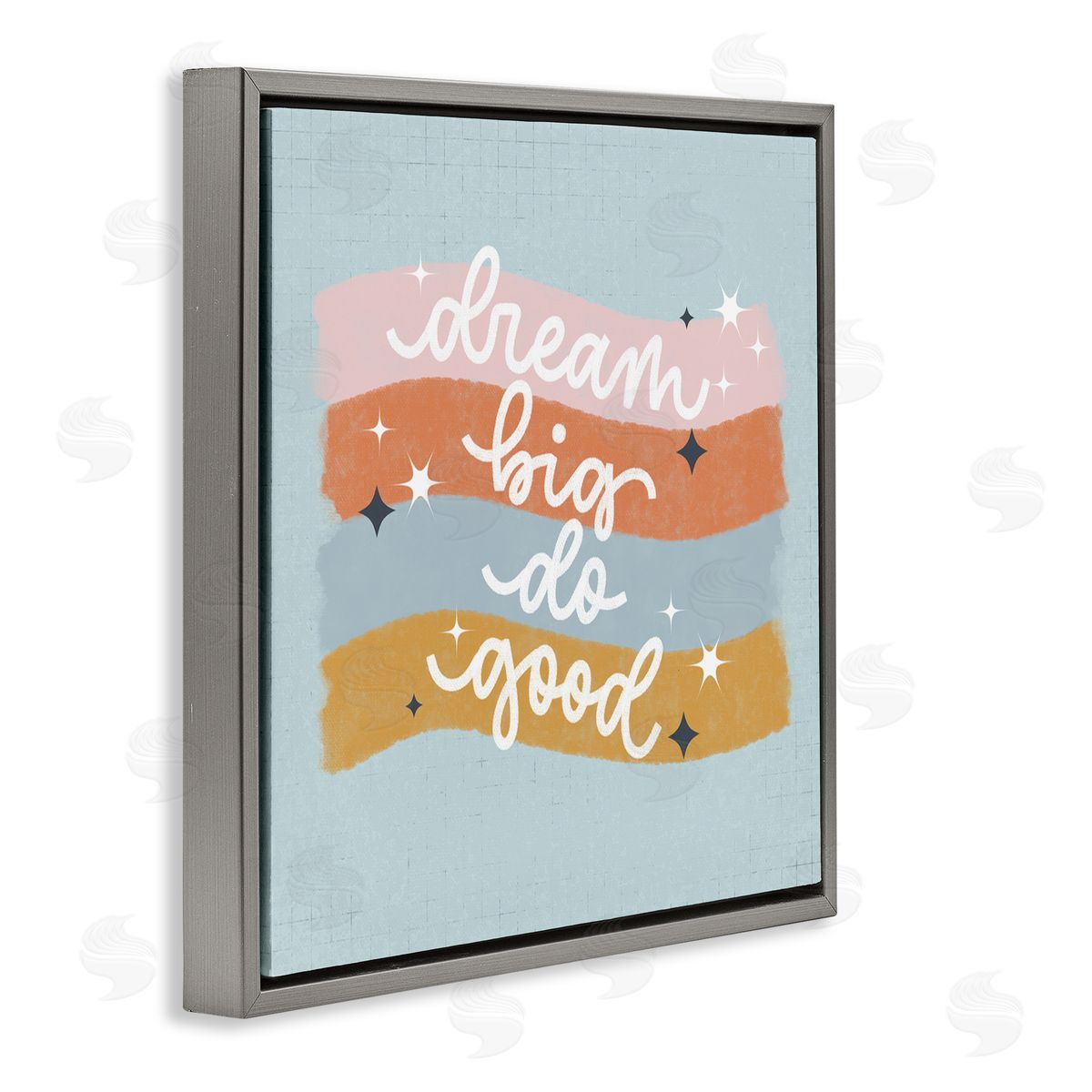 Dream Big Do Good Grey Floating Frame Canvas Wall Art, Home Decor by Sarah Hickman