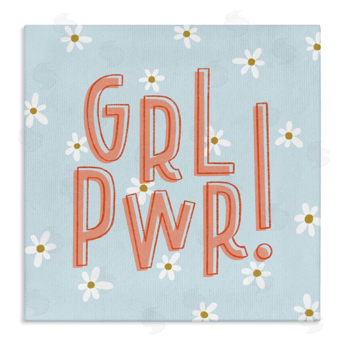 Girl Power with Daisy Patterns Canvas Wall Art, Home Decor by Sarah Hickman