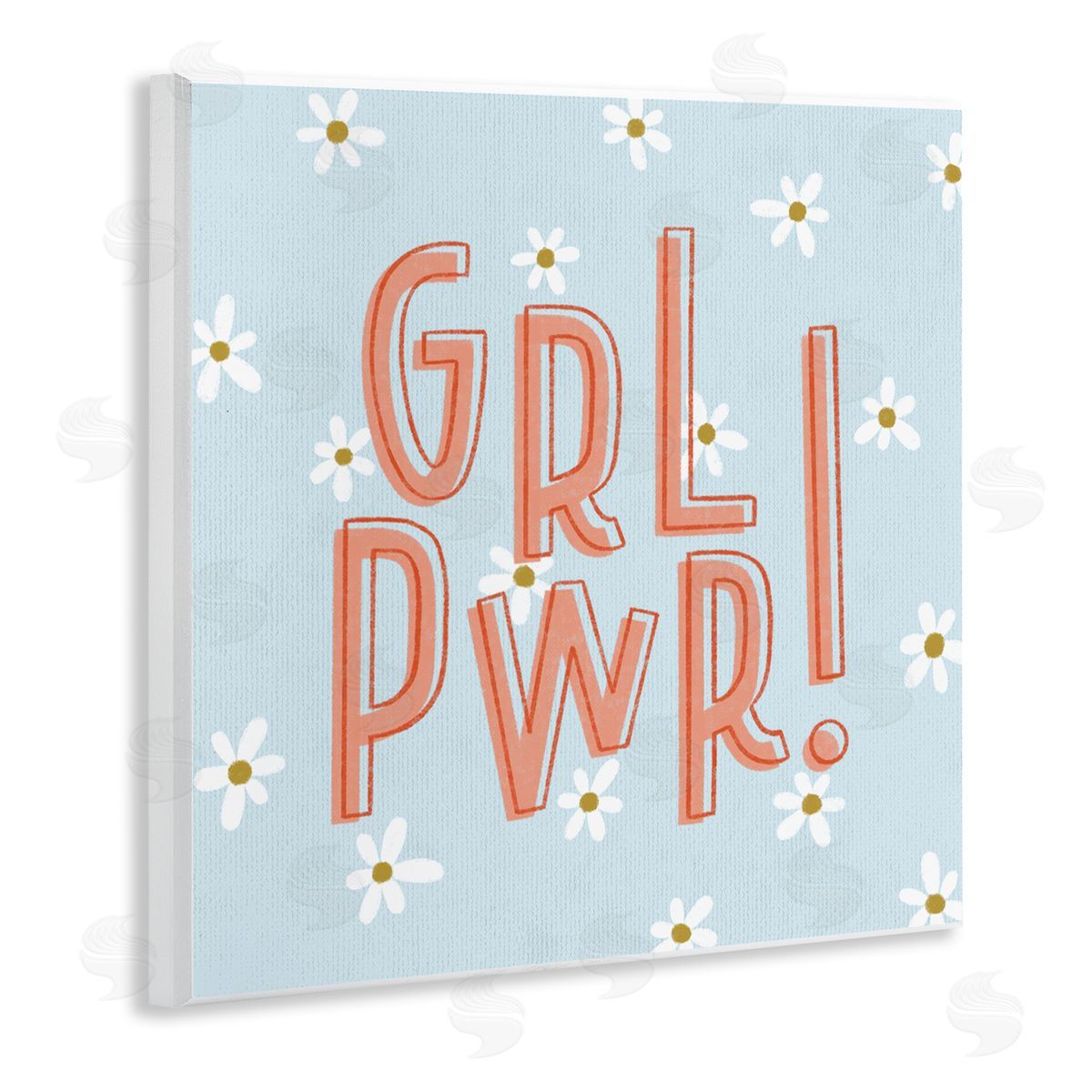Girl Power with Daisy Patterns Wood Plaque Wall Art, Home Decor by Sarah Hickman