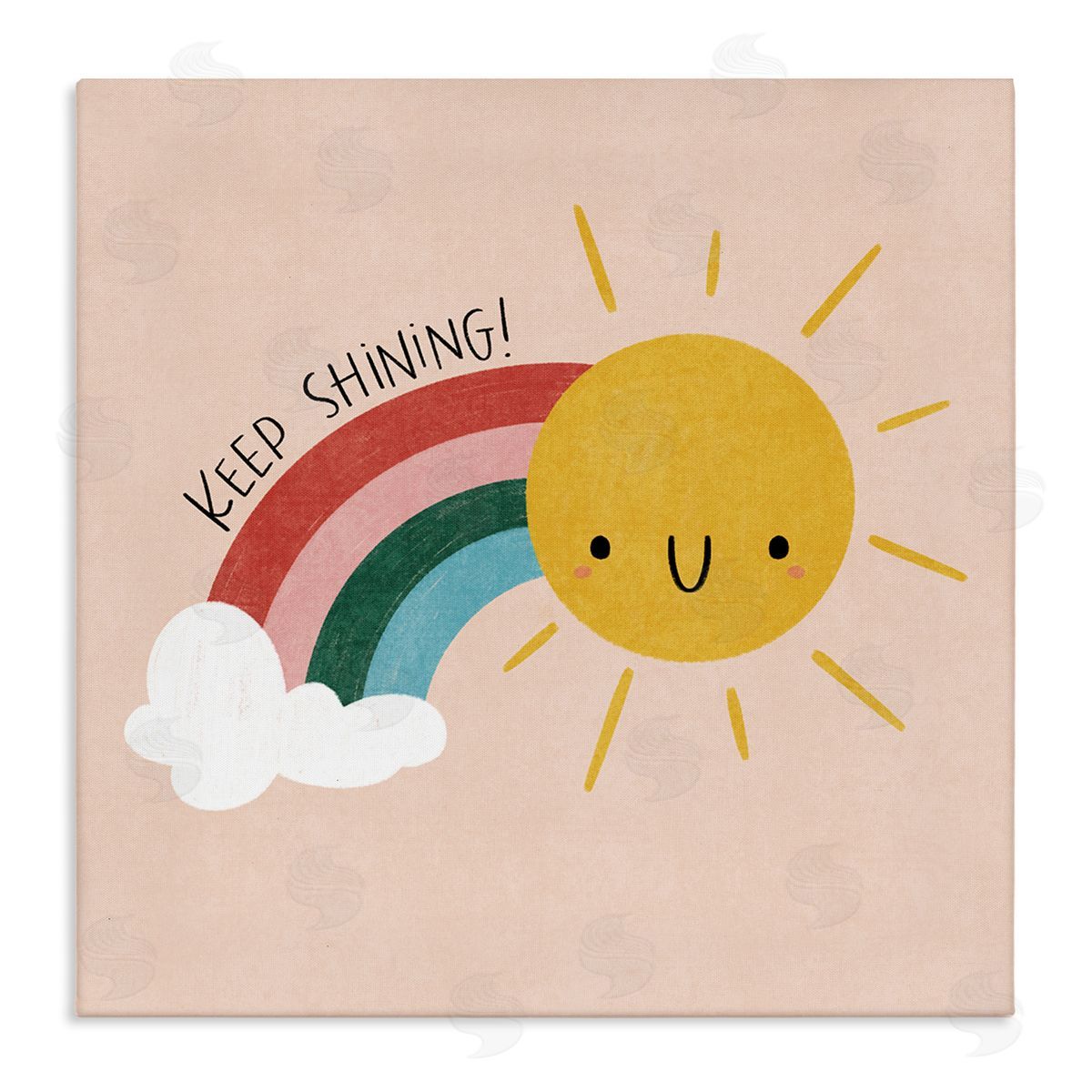 Keep Shining Inspirational Rainbow Canvas Wall Art, Home Decor by Sarah Hickman