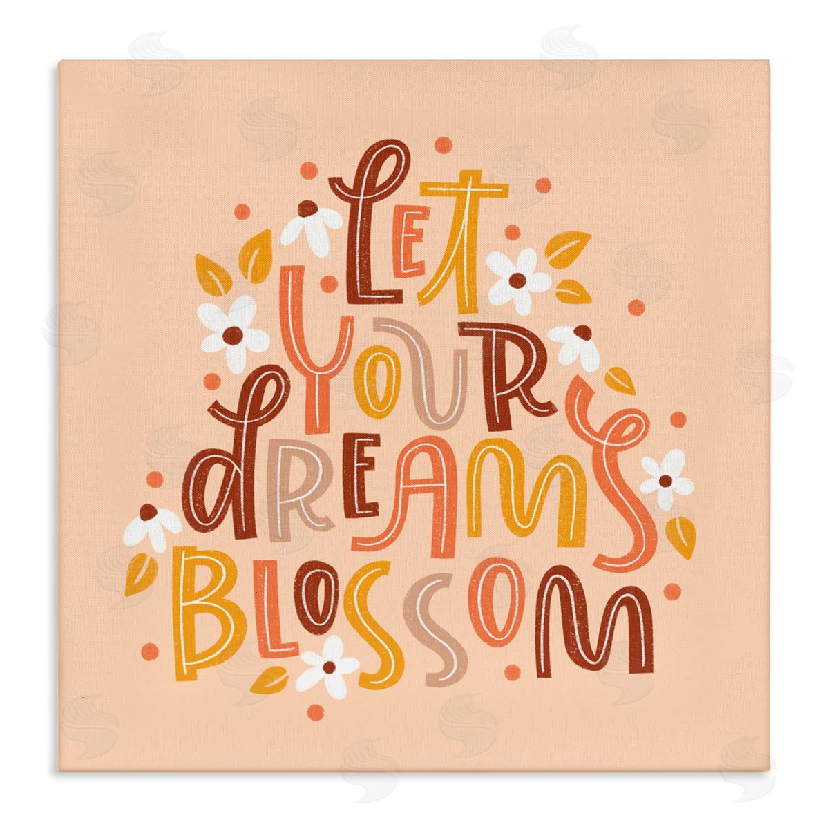 Earthy Let Your Dreams Blossom Canvas Wall Art, Home Decor by Sarah Hickman
