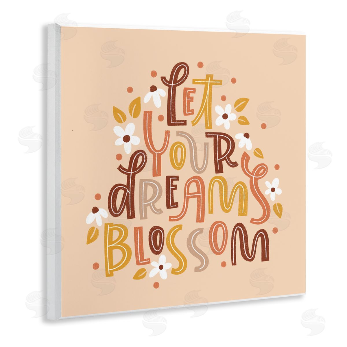 Earthy Let Your Dreams Blossom Wood Plaque Wall Art, Home Decor by Sarah Hickman