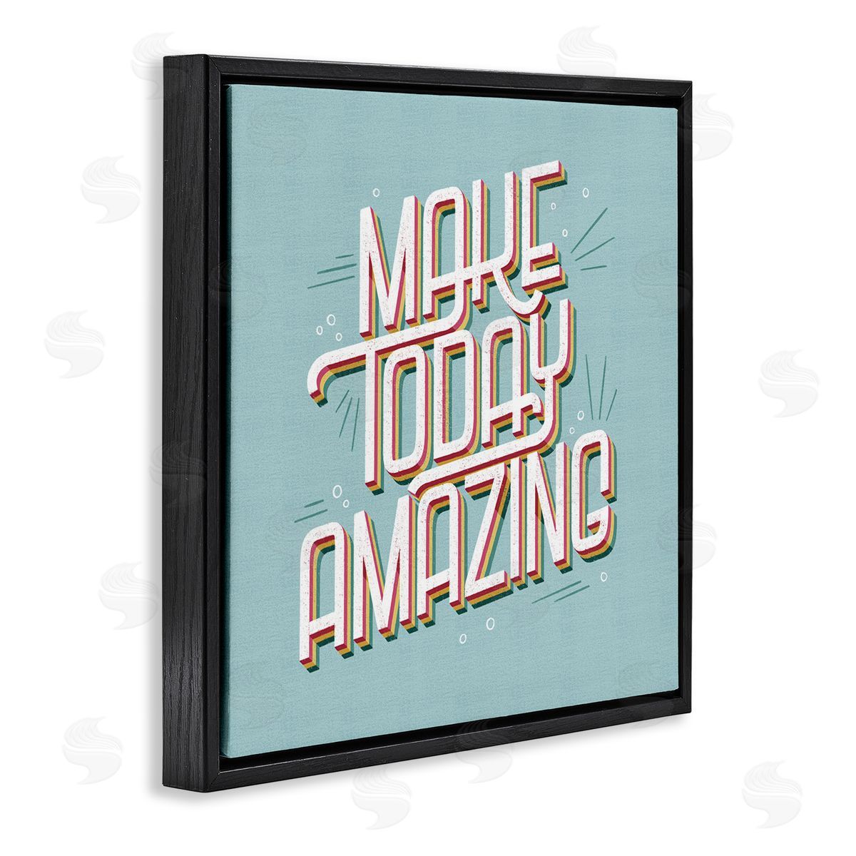 Vintage Make Today Amazing Black Floating Frame Canvas Wall Art, Home Decor by Sarah Hickman
