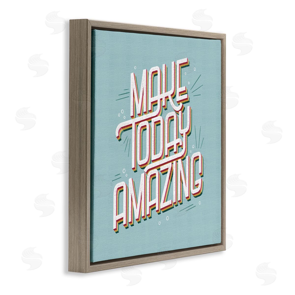 Vintage Make Today Amazing Brown Floating Frame Canvas Wall Art, Home Decor by Sarah Hickman