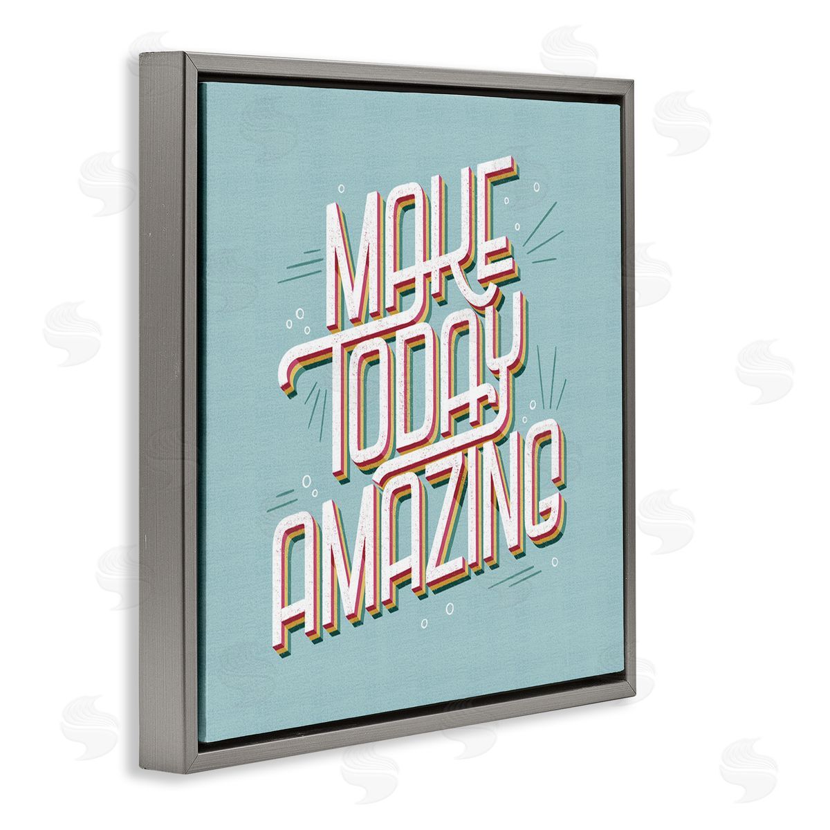 Vintage Make Today Amazing Grey Floating Frame Canvas Wall Art, Home Decor by Sarah Hickman