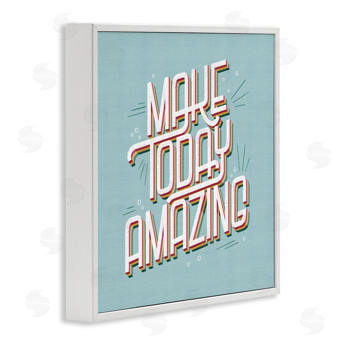 Vintage Make Today Amazing White Frame Print Wall Art, Home Decor by Sarah Hickman