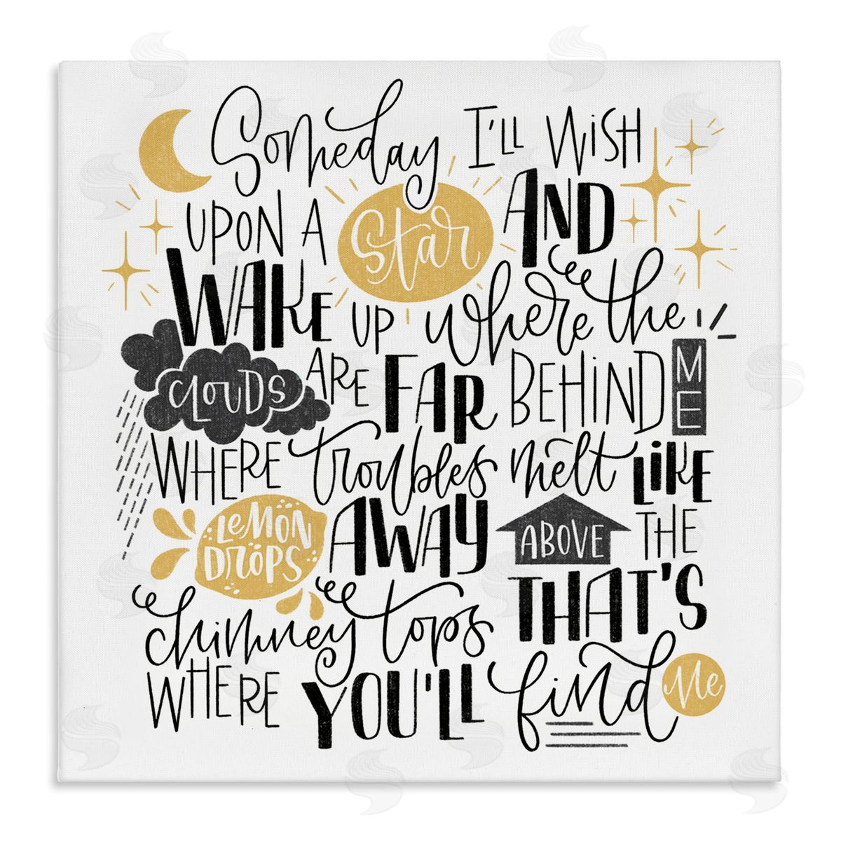 Over The Rainbow Poem Canvas Wall Art, Home Decor by Sarah Hickman