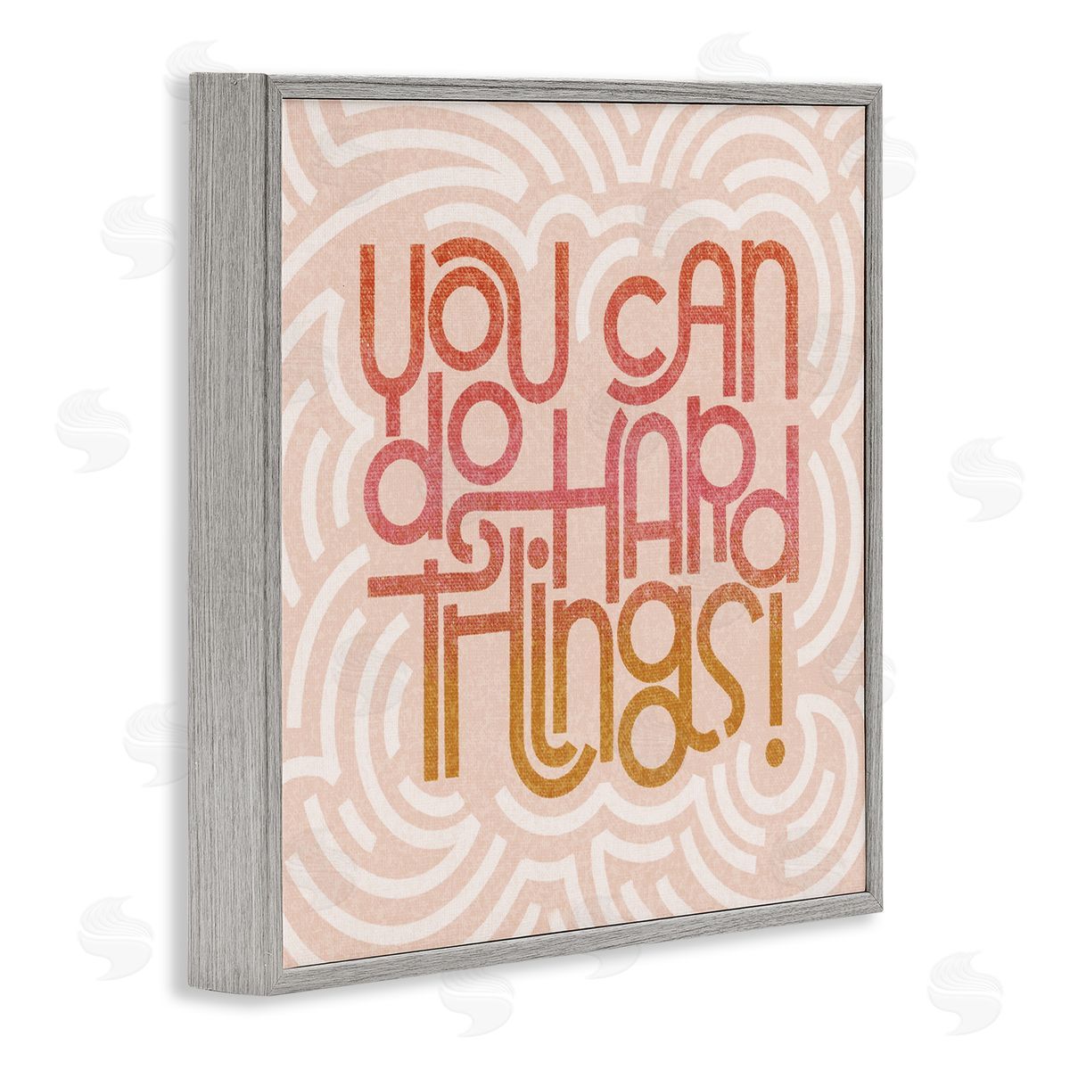 Pastel You Can Do Hard Things Grey Frame Print Wall Art, Home Decor by Sarah Hickman