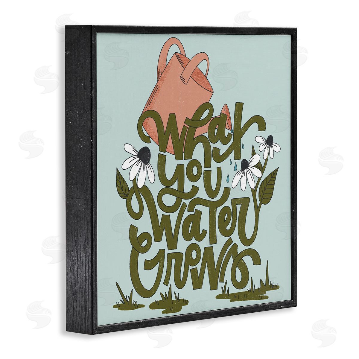 What You Water Grows Black Frame Print Wall Art, Home Decor by Sarah Hickman