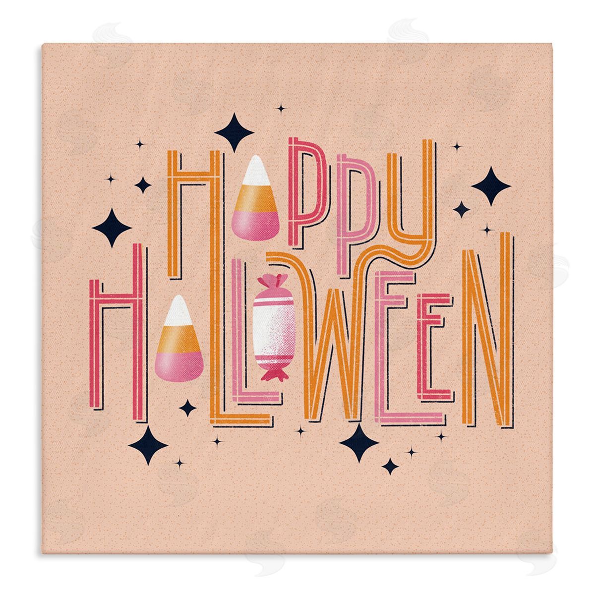 Happy Halloween with Candy Canvas Wall Art, Home Decor by Sarah Hickman