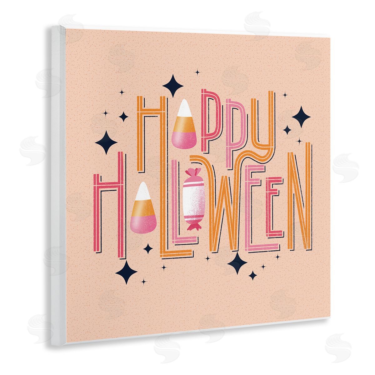Happy Halloween with Candy Wood Plaque Wall Art, Home Decor by Sarah Hickman