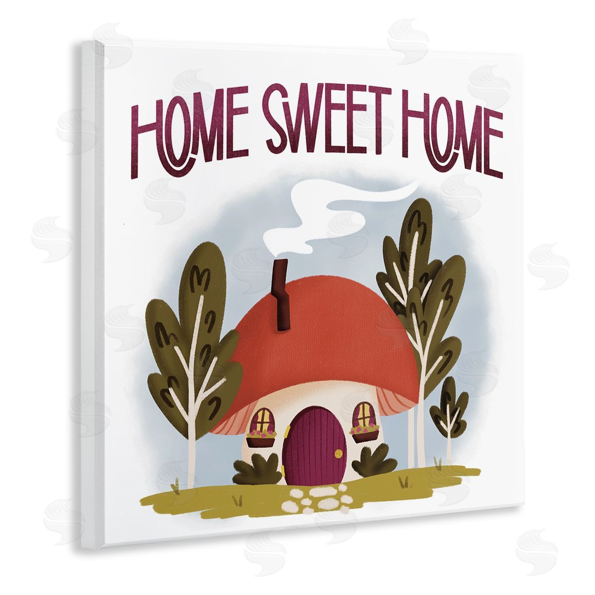 Sweet Home Mushroom Cottage Wood Plaque Wall Art, Home Decor by Sarah Hickman