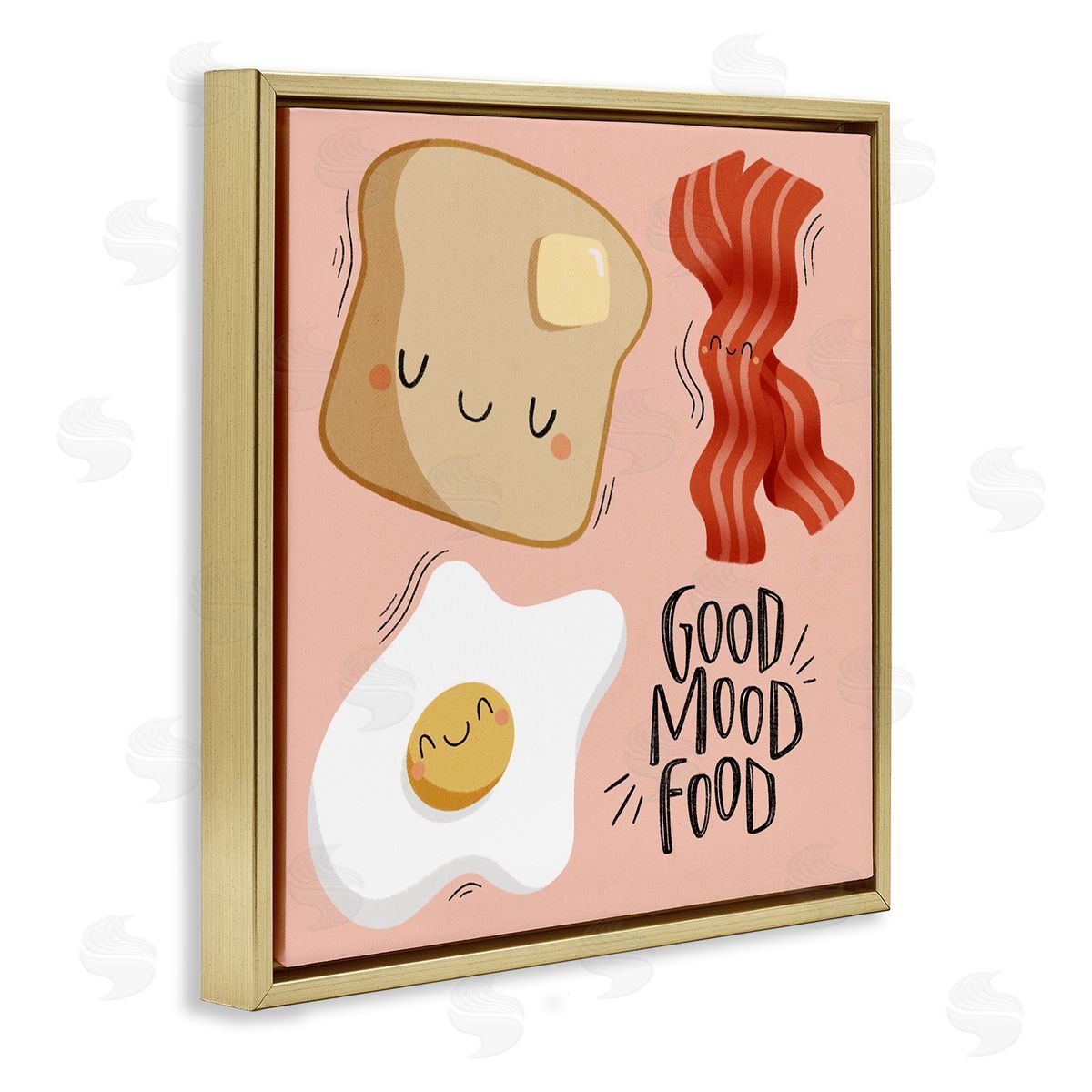 Good Mood Food Breakfast Gold Floating Frame Canvas Wall Art, Home Decor by Sarah Hickman