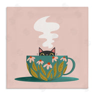 Sarah Hickman | Cat Peeking Over Teacup