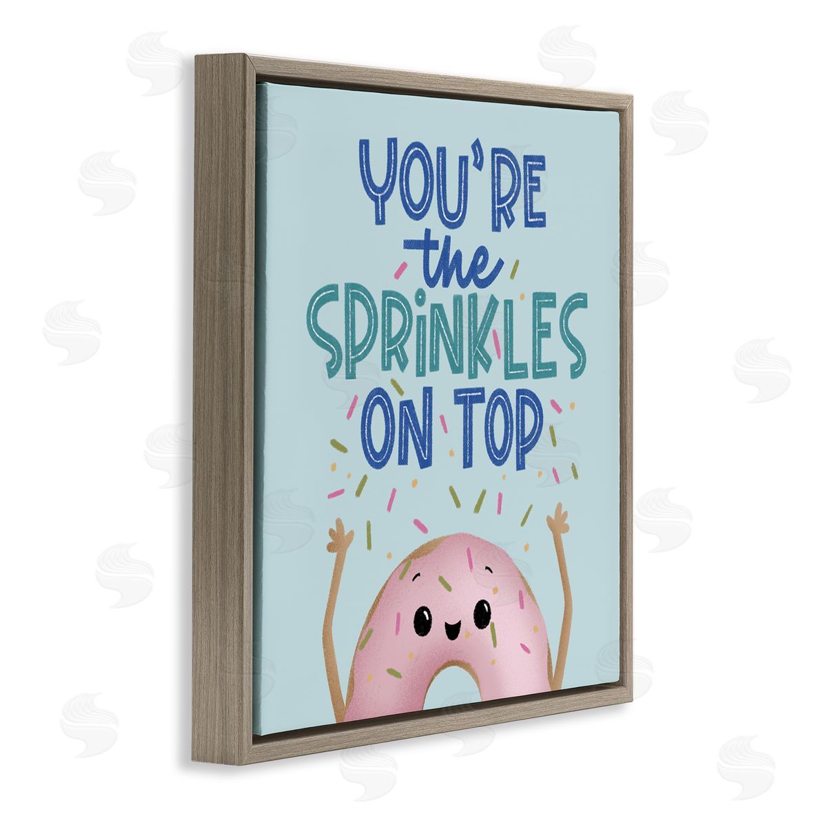 You're The Sprinkles On Top Brown Floating Frame Canvas Wall Art, Home Decor by Sarah Hickman