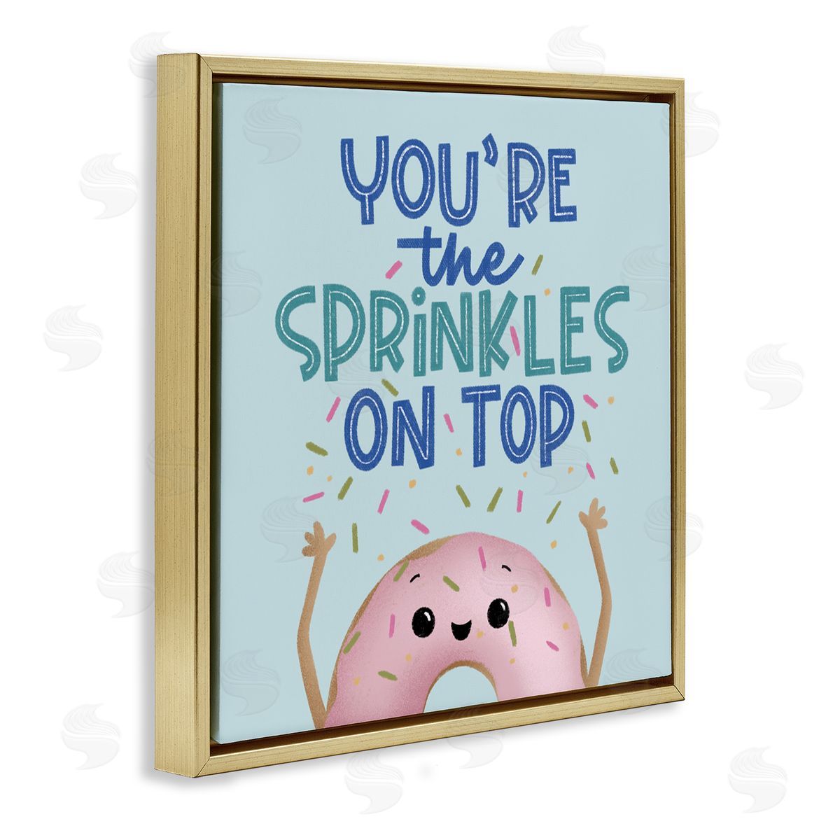 You're The Sprinkles On Top Gold Floating Frame Canvas Wall Art, Home Decor by Sarah Hickman