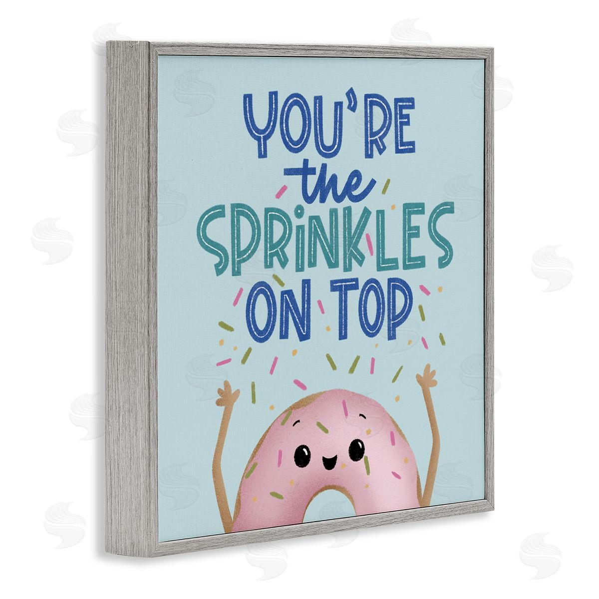You're The Sprinkles On Top Grey Frame Print Wall Art, Home Decor by Sarah Hickman