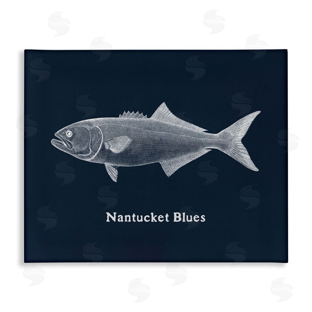 Nantucket Blues Fish Canvas Wall Art, Home Decor by Phillipa Katz
