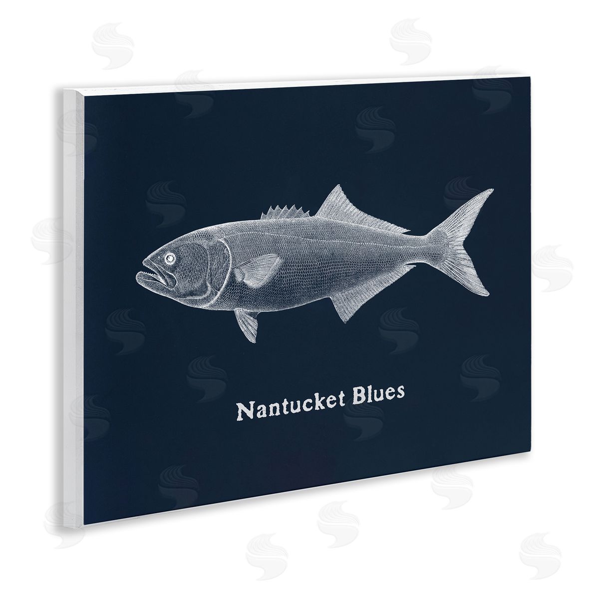 Nantucket Blues Fish Wood Plaque Wall Art, Home Decor by Phillipa Katz