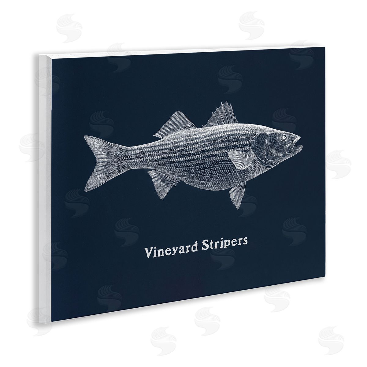 Vineyard Stripers Fish Wood Plaque Wall Art, Home Decor by Phillipa Katz