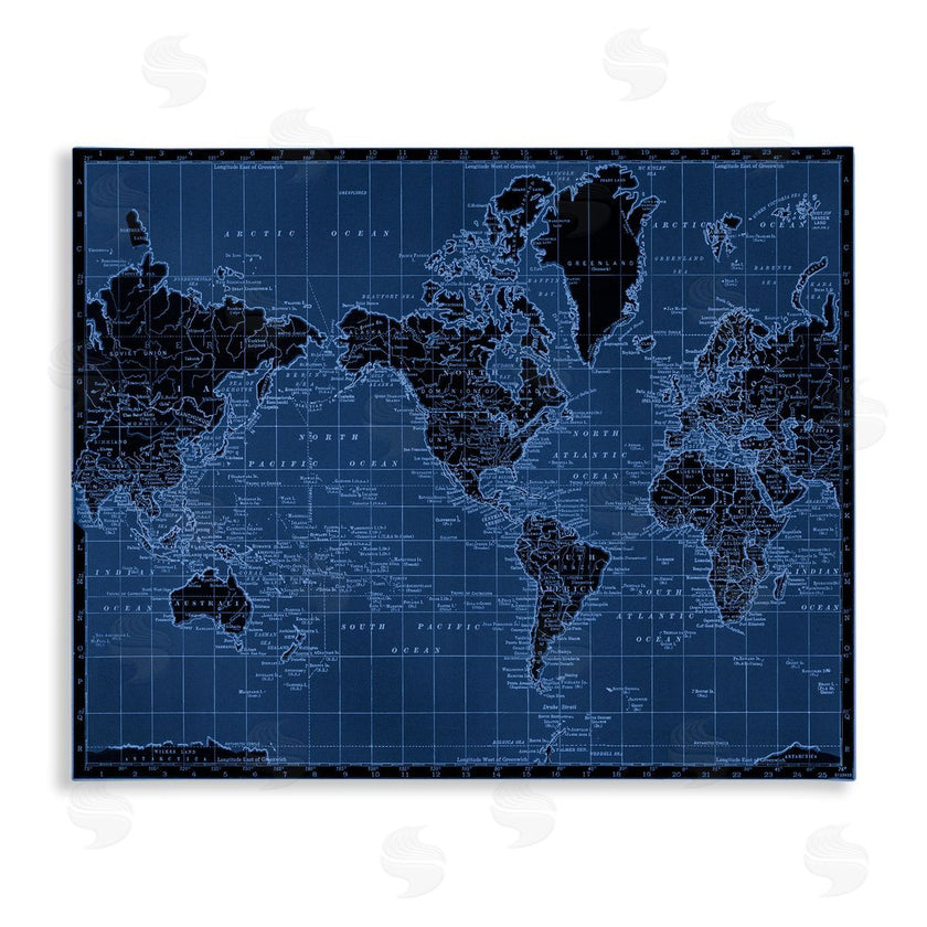 Phillipa Katz | Blue Toned World Map