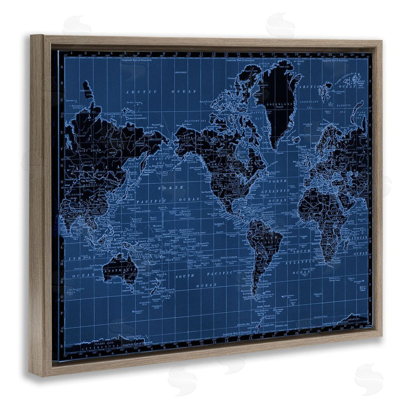 Phillipa Katz | Blue Toned World Map
