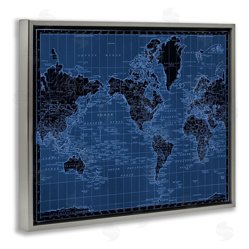 Phillipa Katz | Blue Toned World Map