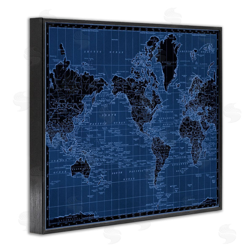 Phillipa Katz | Blue Toned World Map
