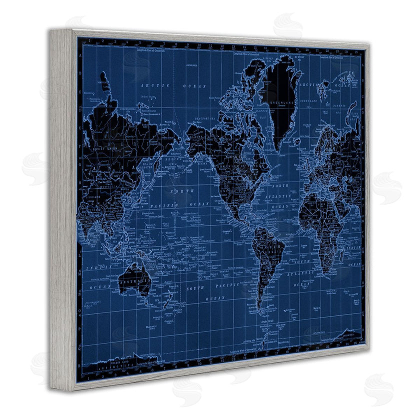 Phillipa Katz | Blue Toned World Map
