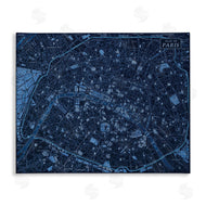 Phillipa Katz | Blue Detailed Paris Map