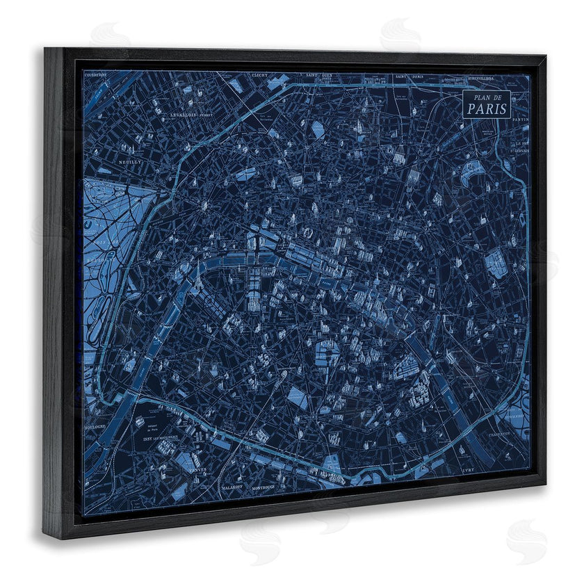 Phillipa Katz | Blue Detailed Paris Map