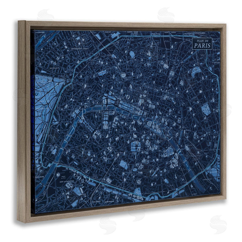 Phillipa Katz | Blue Detailed Paris Map