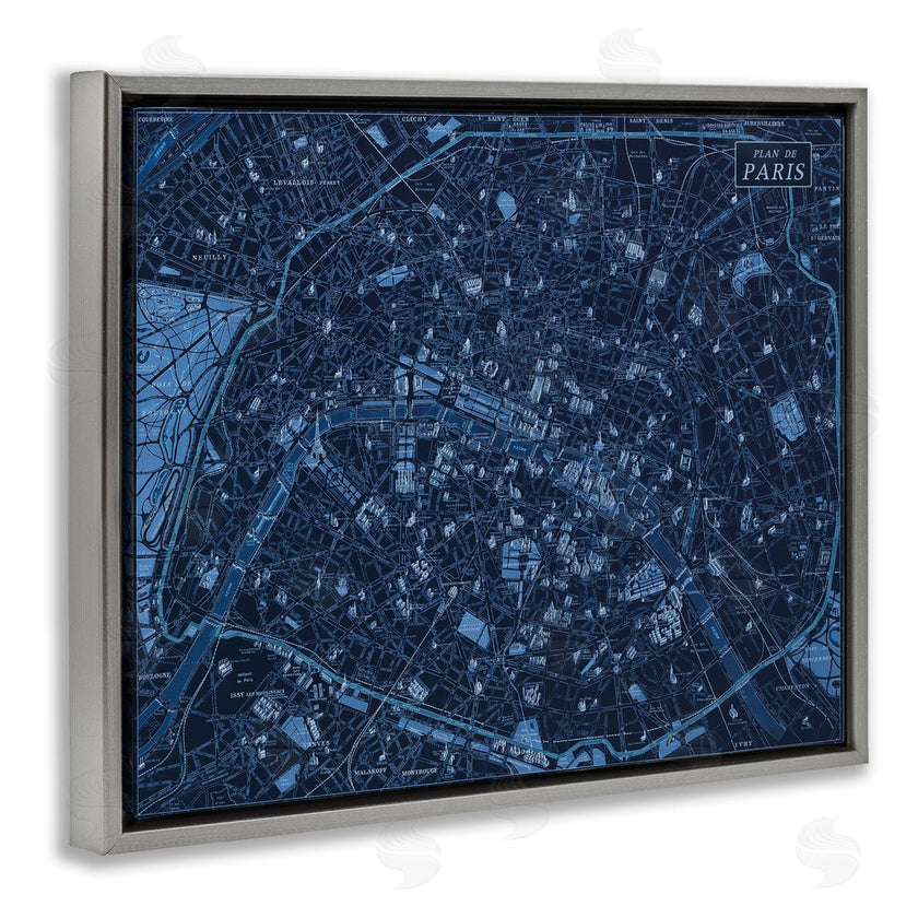 Phillipa Katz | Blue Detailed Paris Map