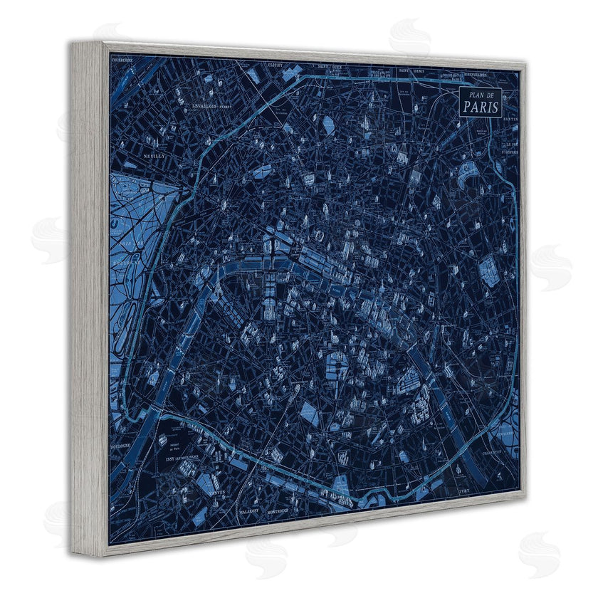 Phillipa Katz | Blue Detailed Paris Map