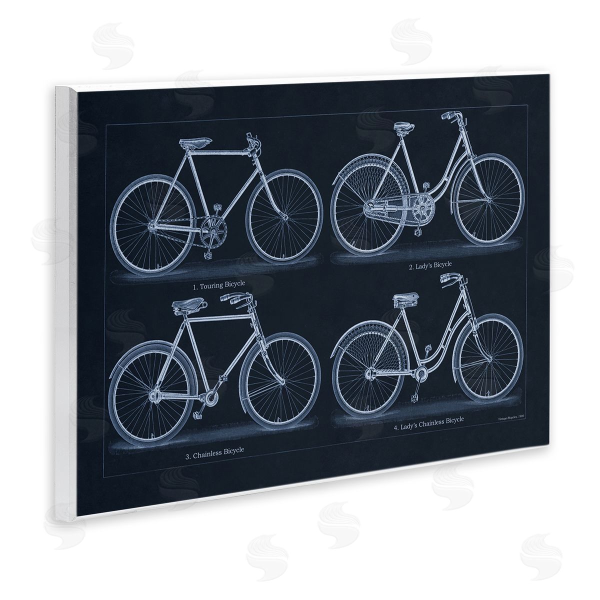 Traditional Bicycle Styles Diagram Wood Plaque Wall Art, Home Decor by Phillipa Katz