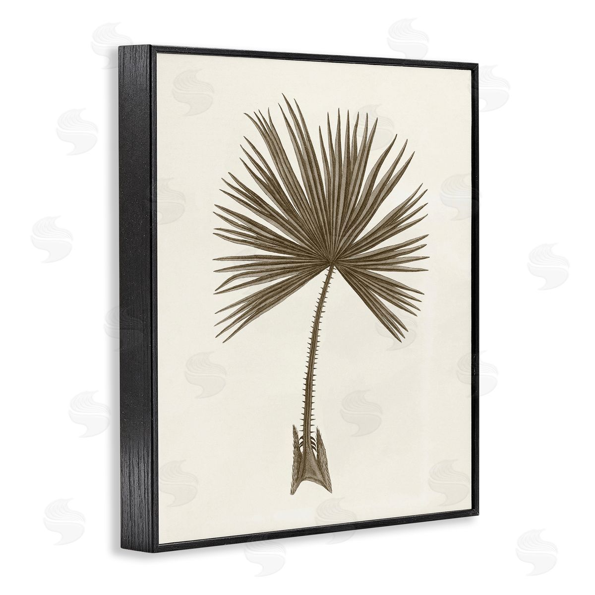 Vintage Study of Palm Leaf Black Frame Print Wall Art, Home Decor by Phillipa Katz