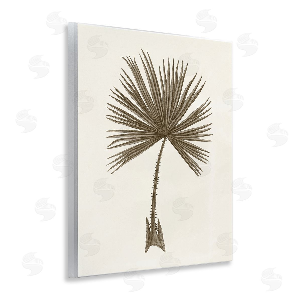 Vintage Study of Palm Leaf Wood Plaque Wall Art, Home Decor by Phillipa Katz