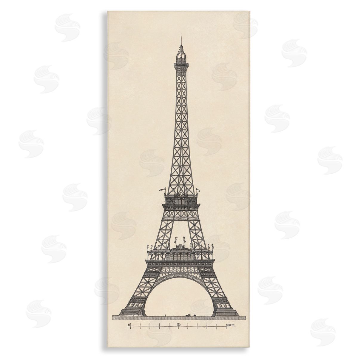 Parisian Tower Illustration Canvas Wall Art, Home Decor by Phillipa Katz