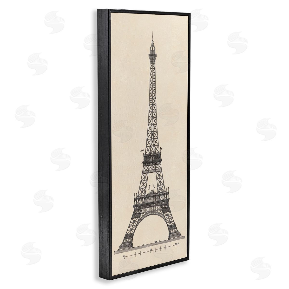 Parisian Tower Illustration Black Frame Print Wall Art, Home Decor by Phillipa Katz