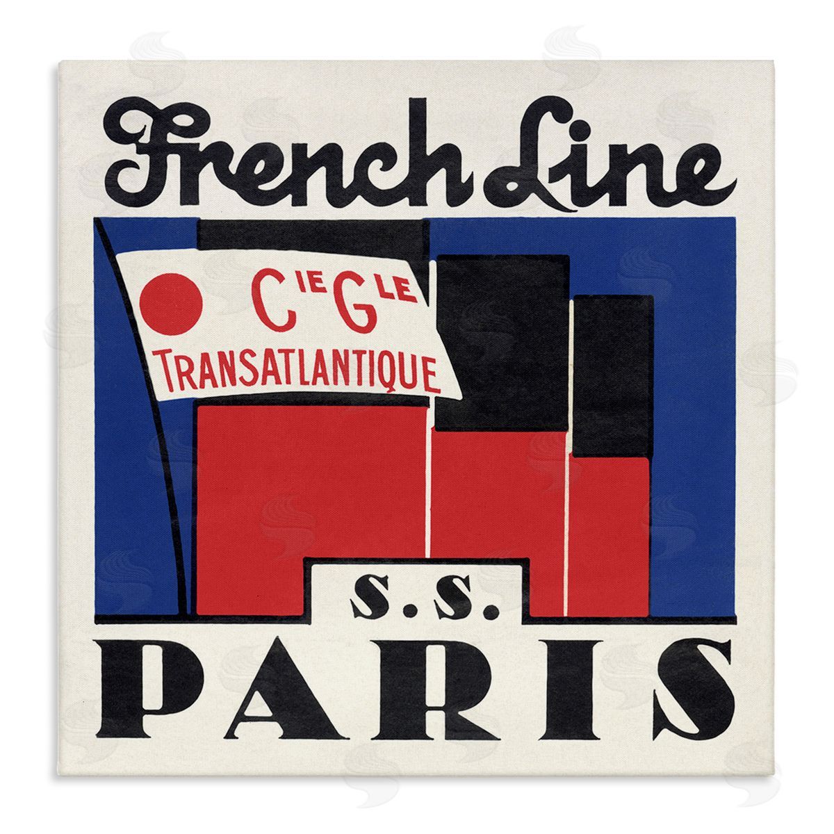 SS Paris Vintage Banner Canvas Wall Art, Home Decor by Phillipa Katz